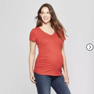 Short Sleeve V-Neck Maternity T-Shirt